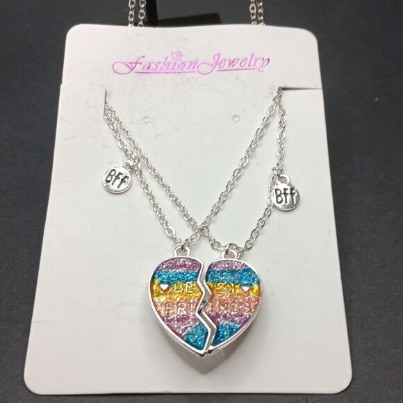 New 2 PC Set Best Friends Multicolor Heartshaped Magnetic - Picture 1 of 3